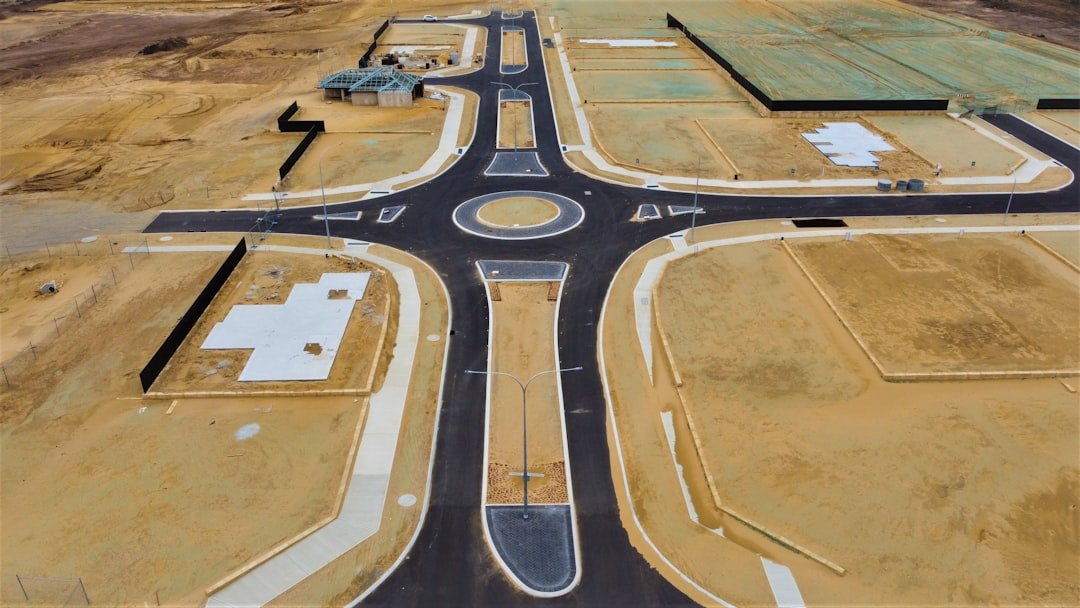 an aerial view of an intersection in the middle of nowhere